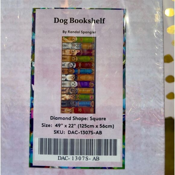 Dog Bookshelf by Randal Spangler diamond painting kit. - Picture 2 of 4